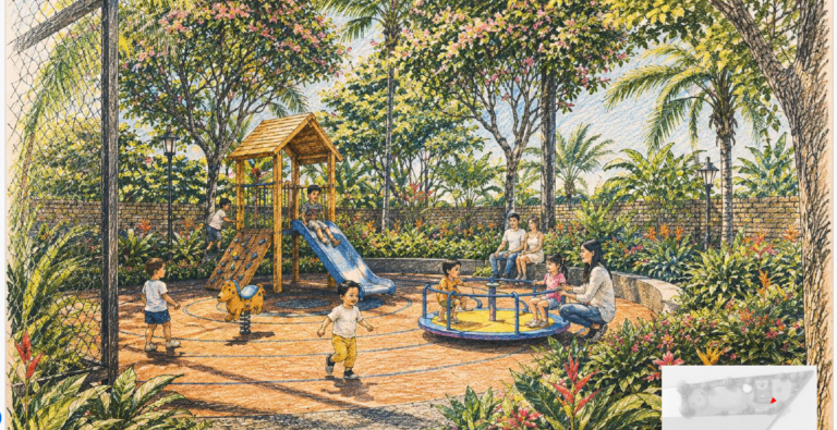 Children's play area at Happy Life Villas Hoskote